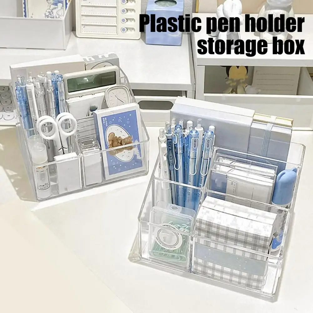 Desk Organizer Elegant Stationery Holder Makeup Brush Pen Holder Organizer with Multiple Compartments for Countertop Storage