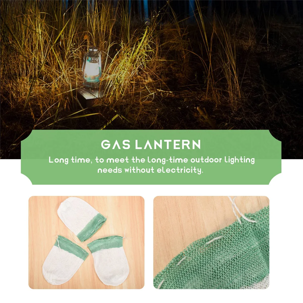 AT77 20Pcs Propane Lantern Mantles for Gas Lantern Propane Light Mantle for Outdoor Camping Lantern Natural