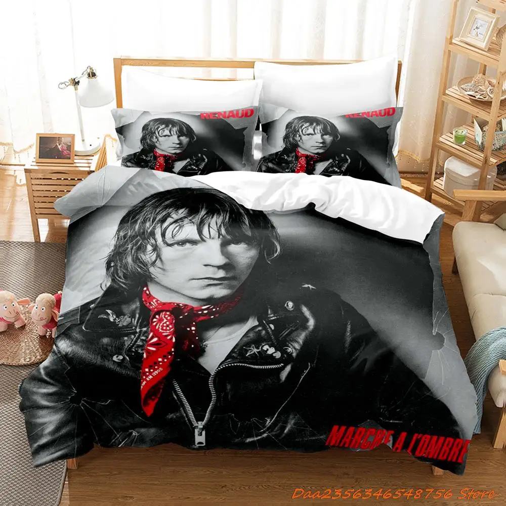 Personelity 2024 Hip Hop human skeleton Renaud Séchan Bedding Set Cartoon Anime three-piece set Adult Kid Bedroom Duvetcover Set