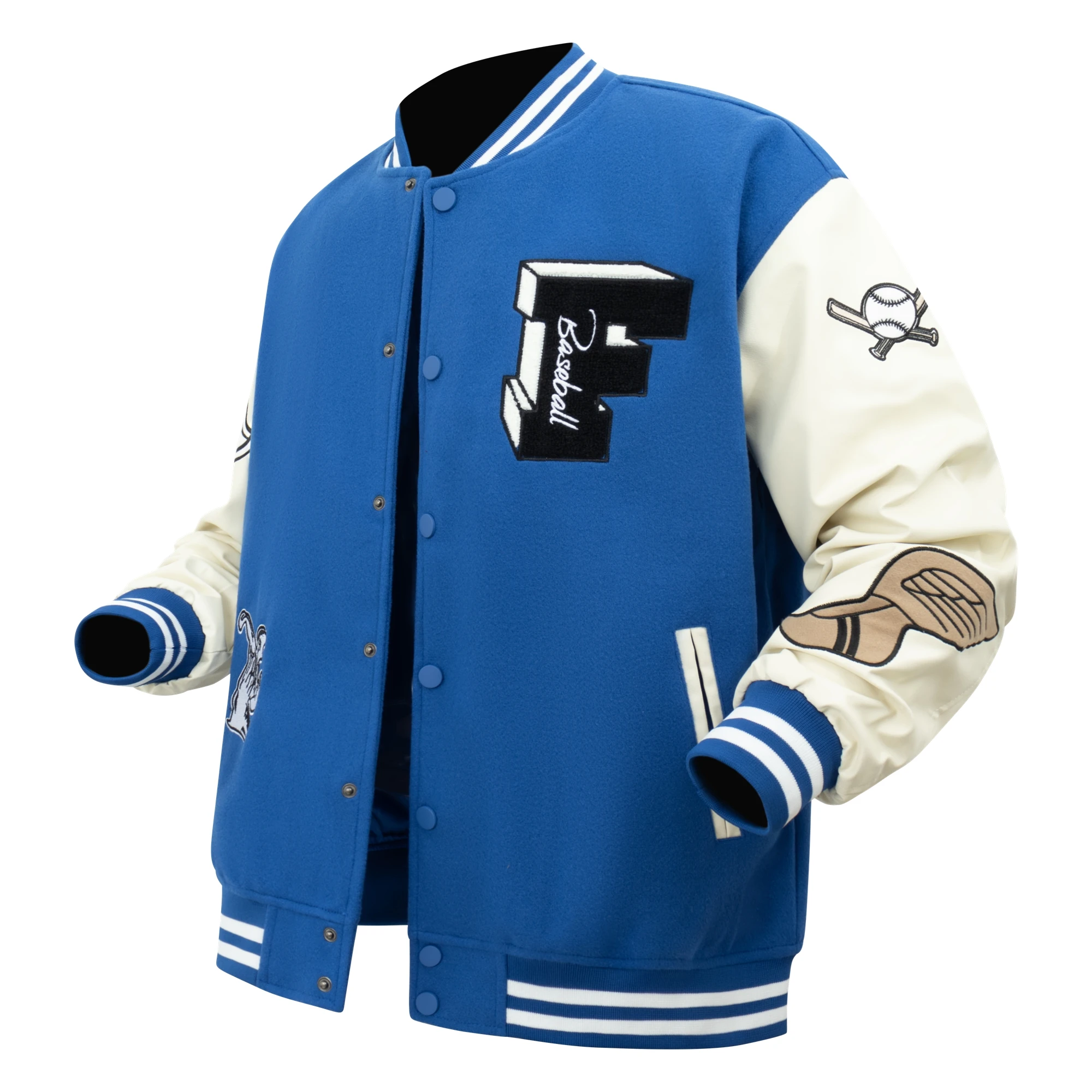 جاكيت رجالي جلد كلاسيكي مرقع ، معاطف دراجات نارية مطرزة ، جواكيت بومبر بيسبول اسكواش ، ملابس خارجية فضفاضة ، الخريف والشتاء