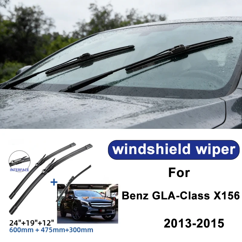 

For Benz GLA-Class X156 2013-2015 car windshield front/rear wipers, silent wiper blades, car blade brush accessories
