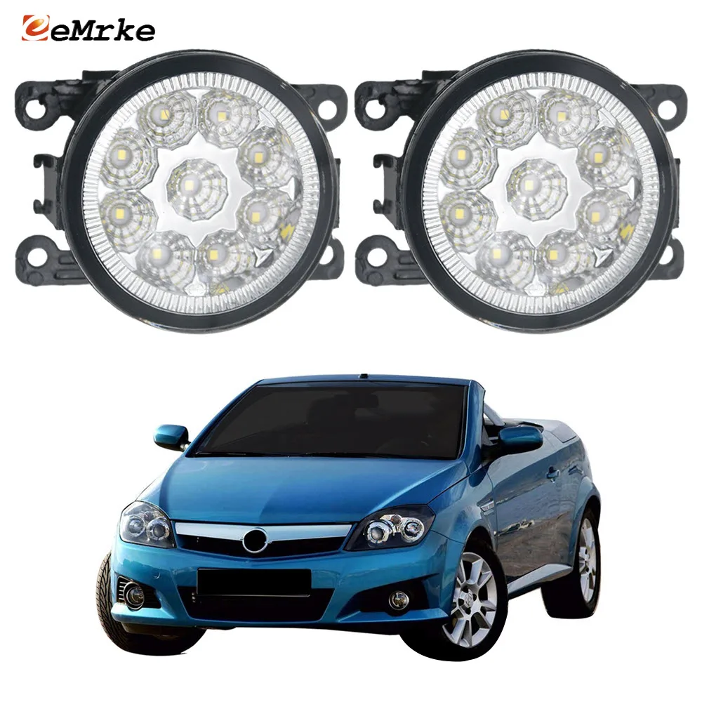 EEMRKE 2-Pcs 9 Led Fog Lights for Opel Vauxhall Holden Tigra TwinTop B Tigra XC VXR 2004-2009 H11 12V Front Bumper Fog Lamp PTF