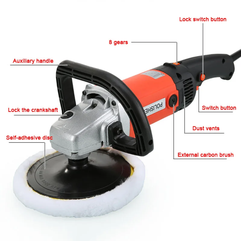 220V Car Beauty Polishing Locomotive Waxing Machine Sealing Glaze Machine Household Marble Tile Floor Repair Polishing