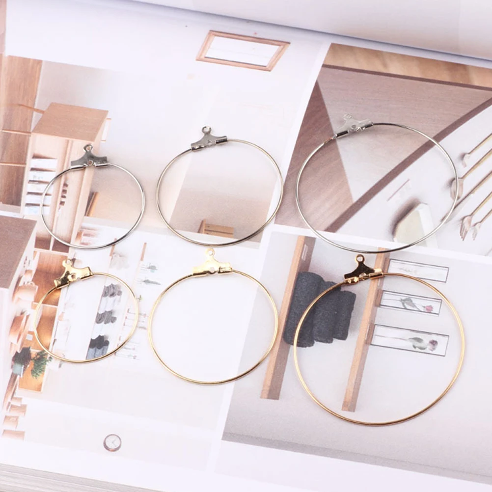 

20pcs Copper Earrings Accessories DIY Ear Jewelry Making Supplies Hooks Clips Round Shape Durable Fashion Gifts