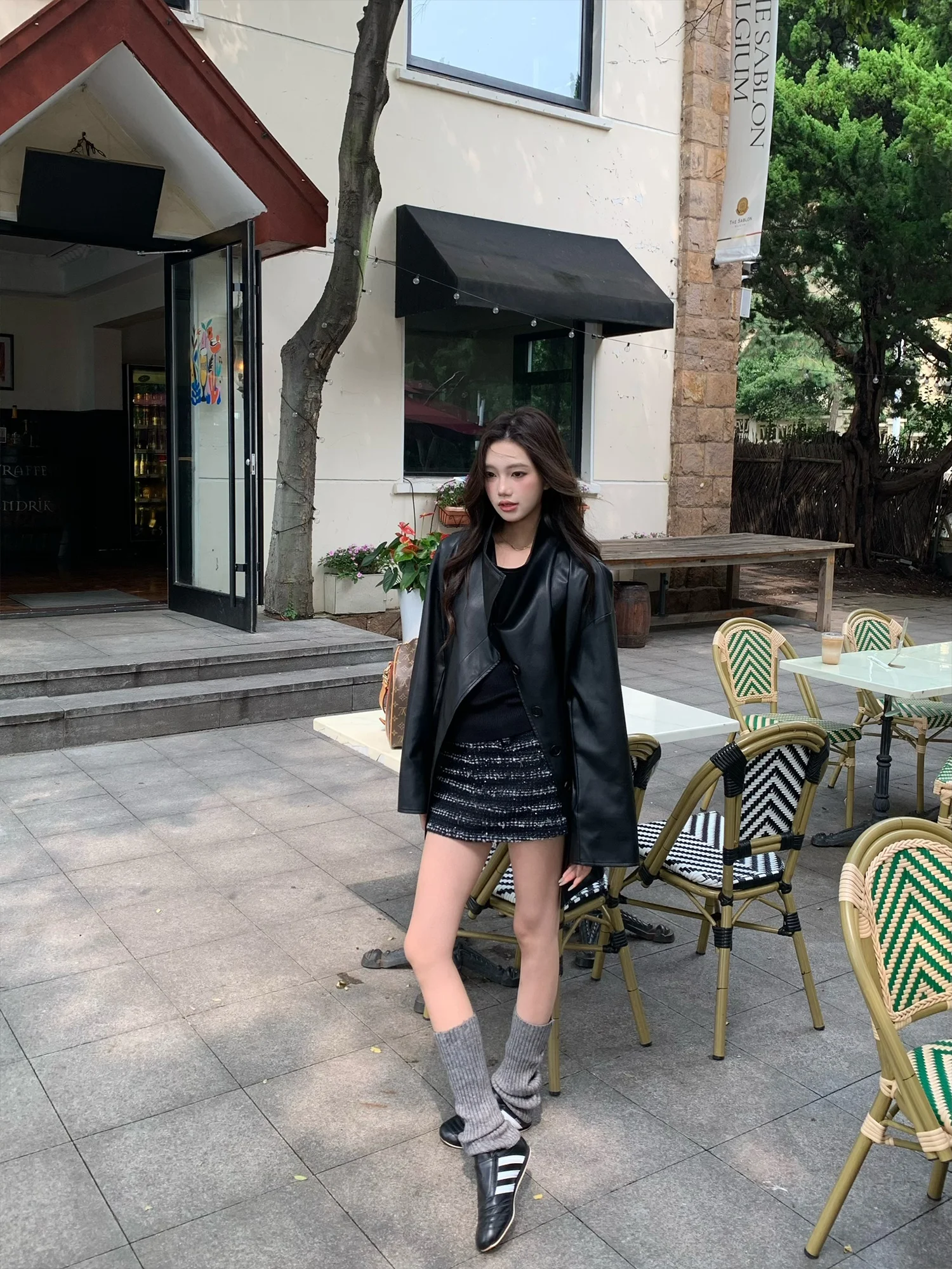 

Original Design One-Armed Aa Autumn Winter New Retro Stripes ort f-length Skirt for Women Fraance Sle Low Waist