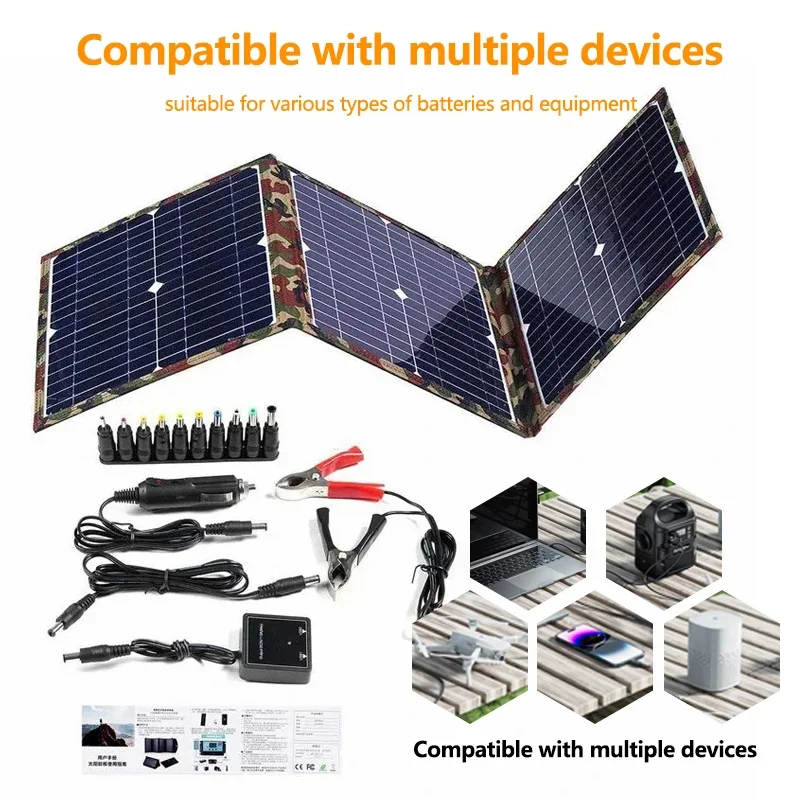 Imagem -03 - Kit Painel Solar Equipamento de Acampamento Completo Estação de Energia Solar Dobrável Carregador Gerador Portátil 18v para Carro Barco Caravana 800w