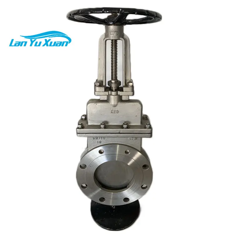 BS DN80 SS316 Metal Seat Manual Knife Type Gate Valve