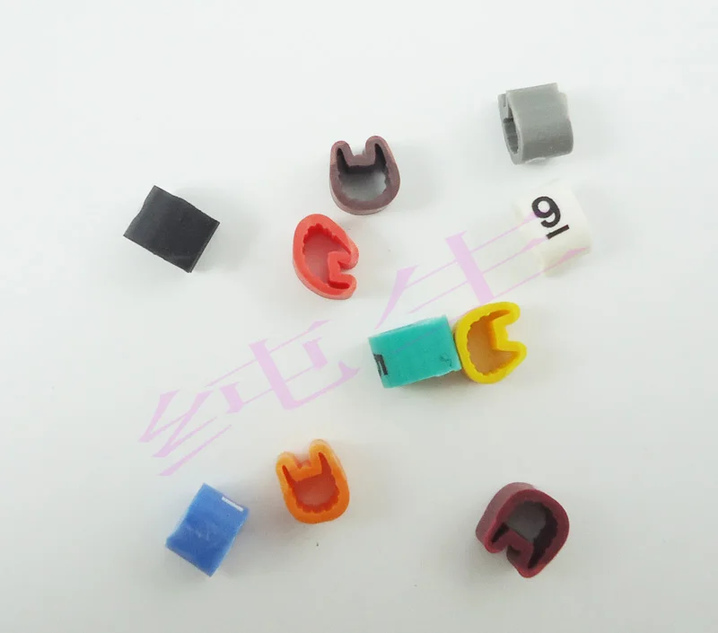 1000PCS 2.5mm2 EC 1 Cable marker 0 to 9  different number colorful mixed  cable label in cable sleeves Cable markers tags