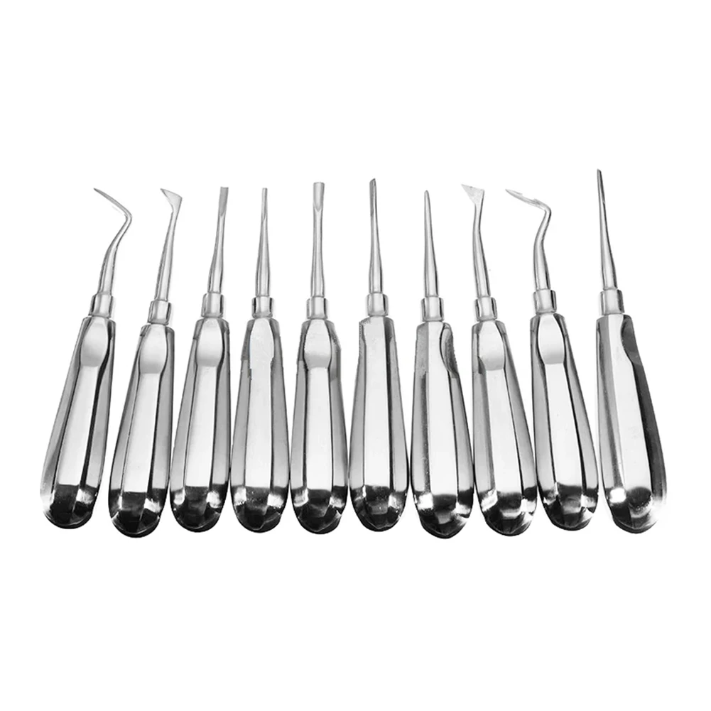 8/10/13Pcs Dental Elevator Set Straight Curved Apical Elevator Stainless Steel Dentist Clinic Teeth Extraction Root Lift Forcep