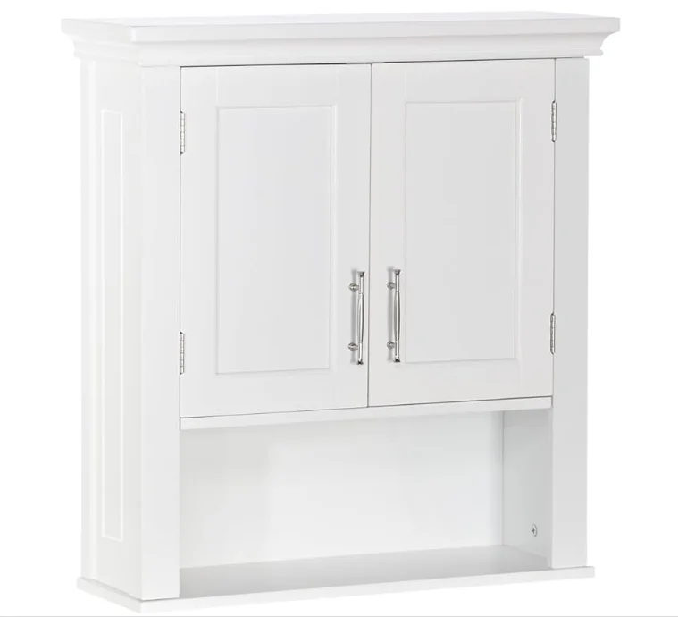  Somerset Two-Door Bathroom Storage White Wall Cabinet Color