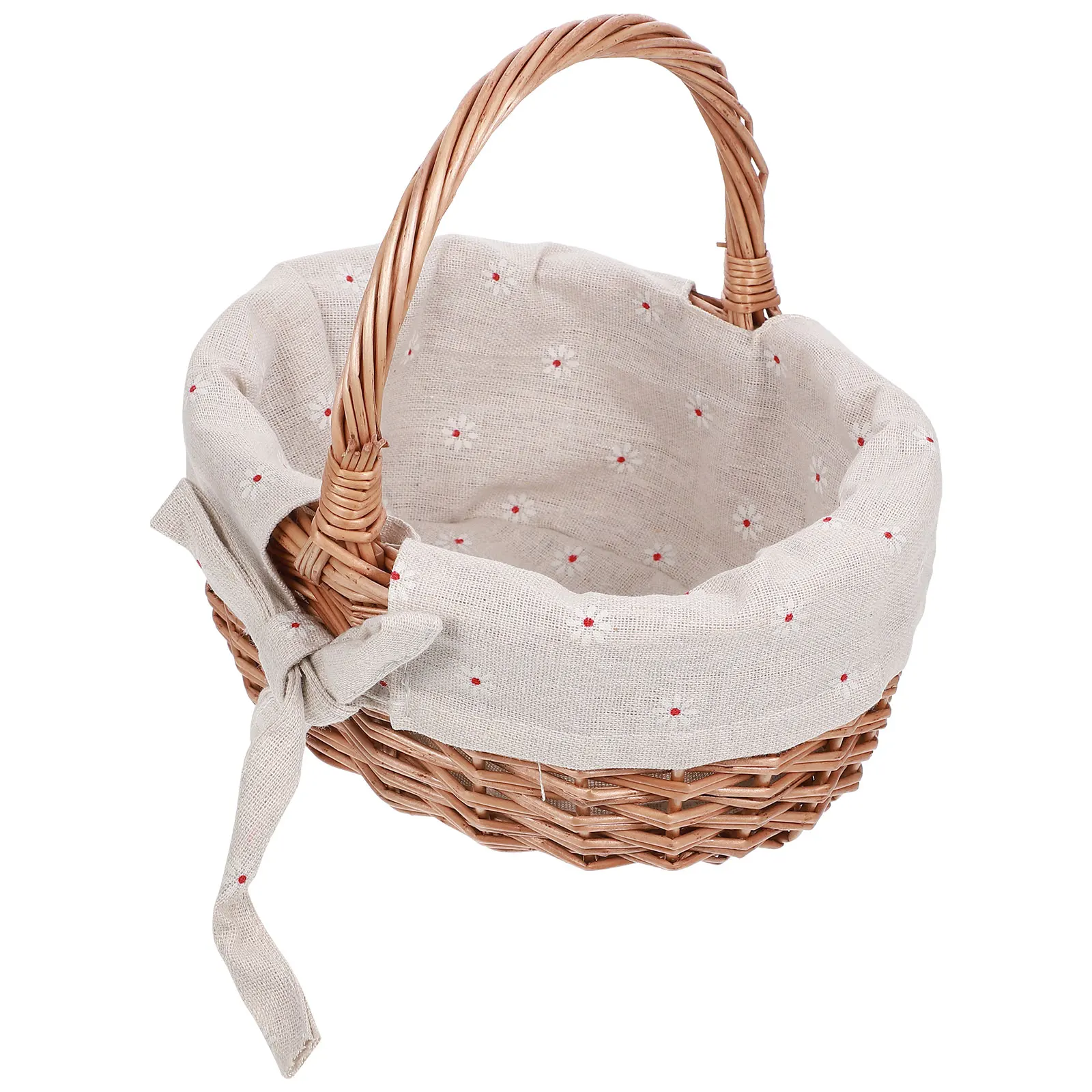 

Woven Portable Wedding Wedding Flower Wicker Linen Flower Basket Decorative Storage Wicker Linen Hamper Basket