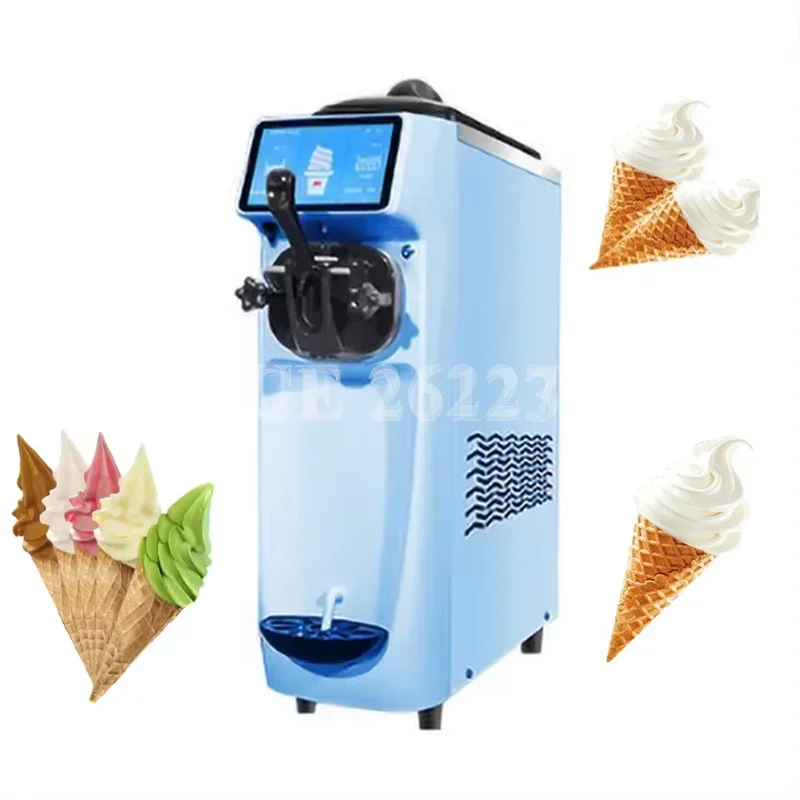 

Commercial 6L Capacity Cone Ice Cream Machine Desktop Single Head Sundae Soft Ice Cream Maker Portable Making Machine