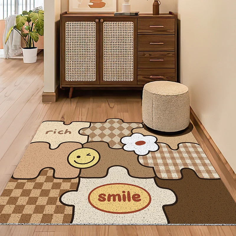 

Household Entrance Mat Porch Bedroom Living Room Silk Ring Non Slip Carpet Mud Removal Foot Mat Can Be Cut And Customized