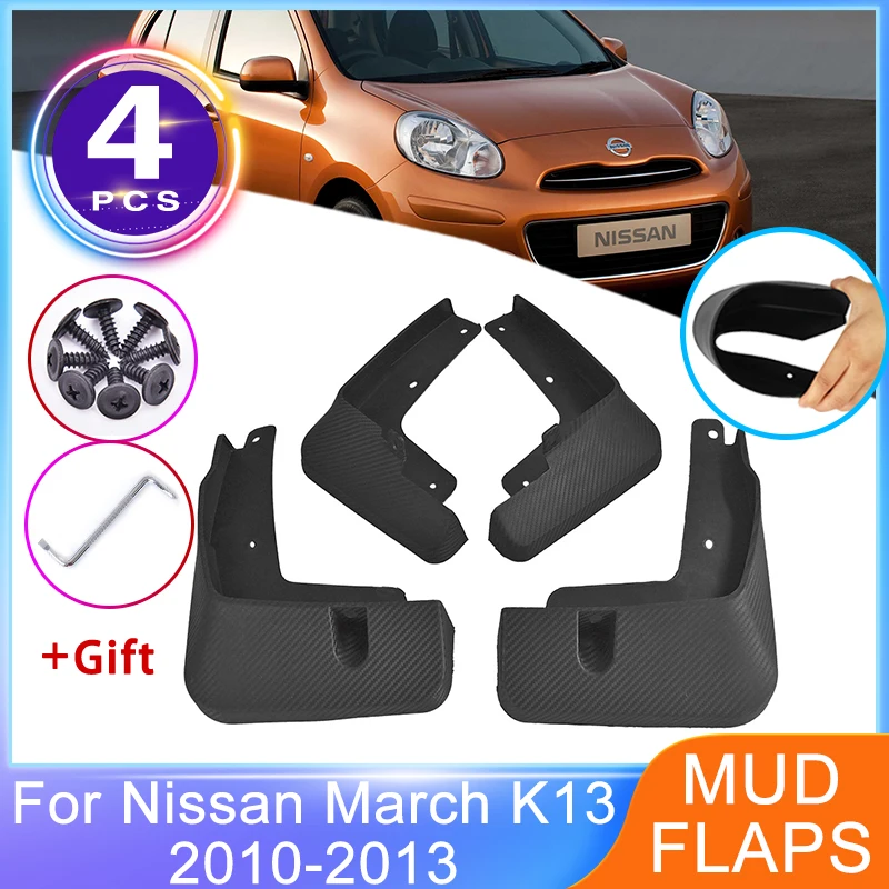 Car Mudflaps For Nissan March Micra Renault Pulse K13 2010 2011 2012 2013 Mud Flaps Splash Guards Mudguards Fender Accessories