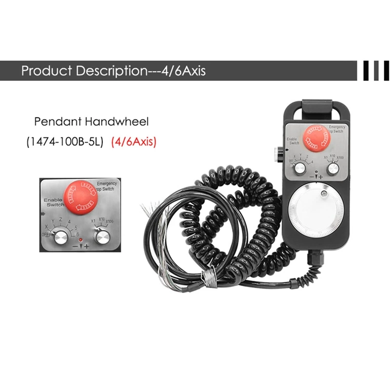 Handwheel Type Universal CNC MPG Pendant Hand Wheel 100 Pulse 5V & Emergency Stop CNC Router Handwheel