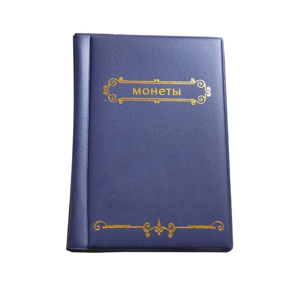 Coin Album Collection Book 15*11 Cm Black/Blue Double Stitching Excellent Longevity High Quality Hold 120 Coins