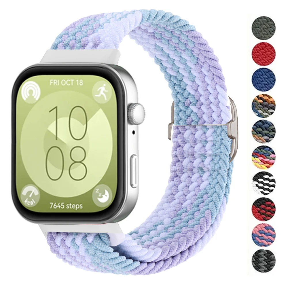 Nylon Trançado Banda para HUAWEI Watch, Smart Watch Strap, Cinto de Substituição, Pulseira, Pulseira Acessórios, Fit3