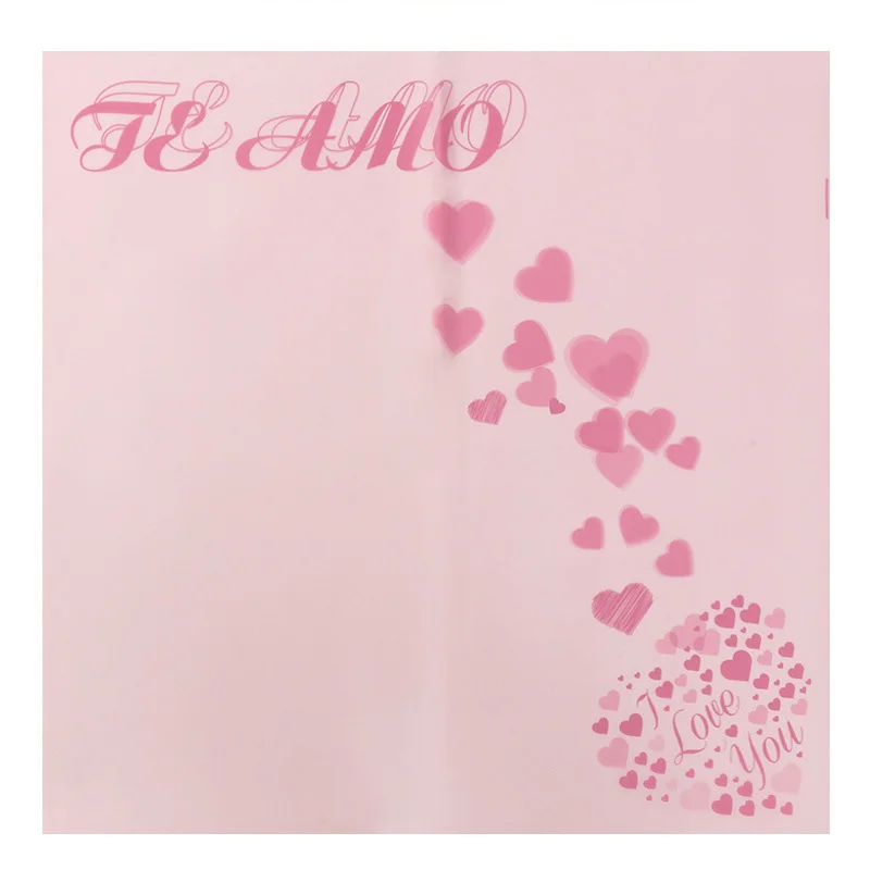 20 Sheets Flower Wrapping Paper Heart Printed Waterproof Bouquet Packaging Scrapbooking Paper Wedding Party Gift Packing Decor