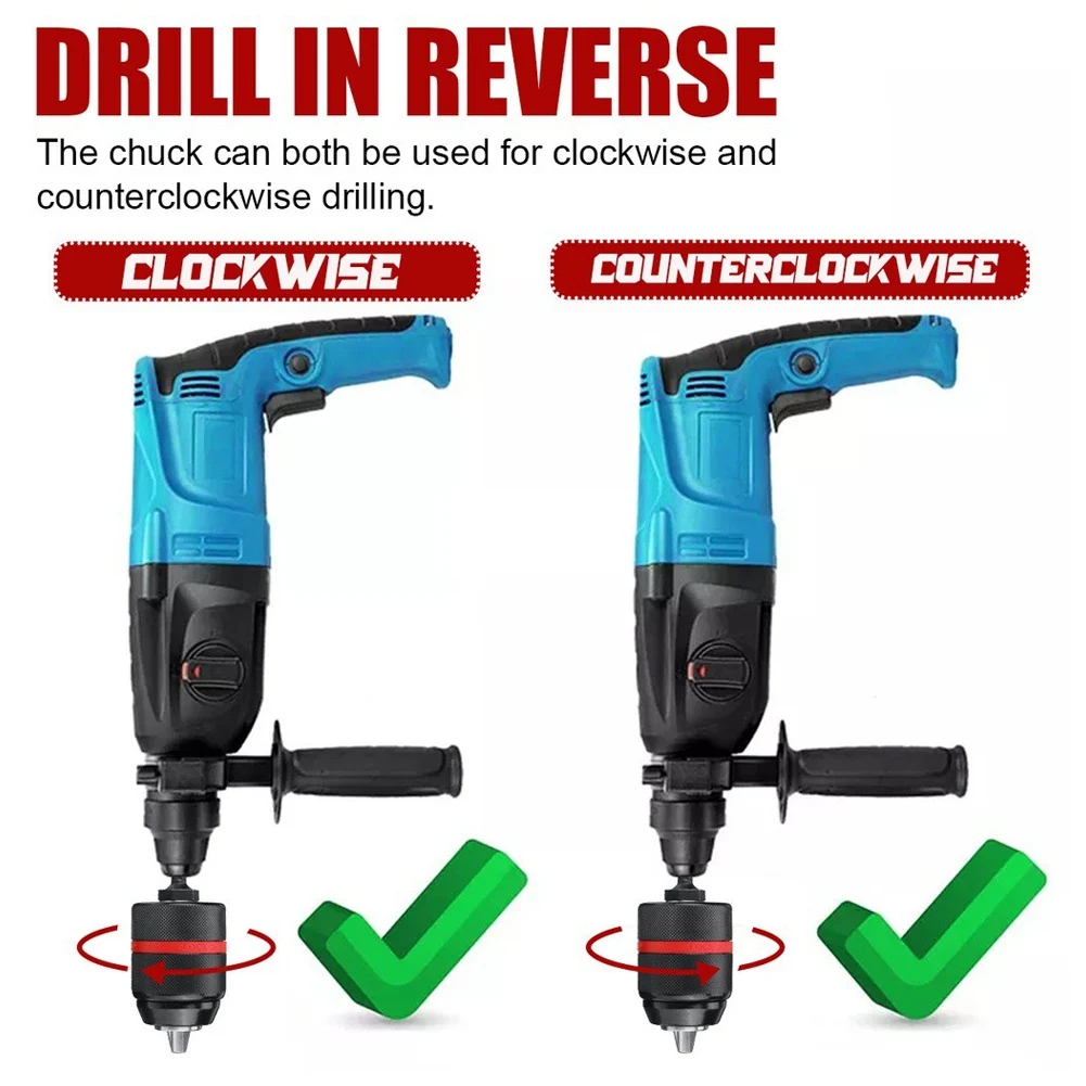 Metal Heavy Duty 13mm Keyless Drill Chuck Hex Shank/SDS/Socket Square Female Adaptor Hardware Tool Professional