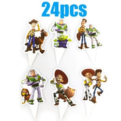 24pcs/lot Toy Story Theme Cake Decorations Cake Topper Kids Girls Birthday Party Supplies Baby Shower Gift Cupcake Picks