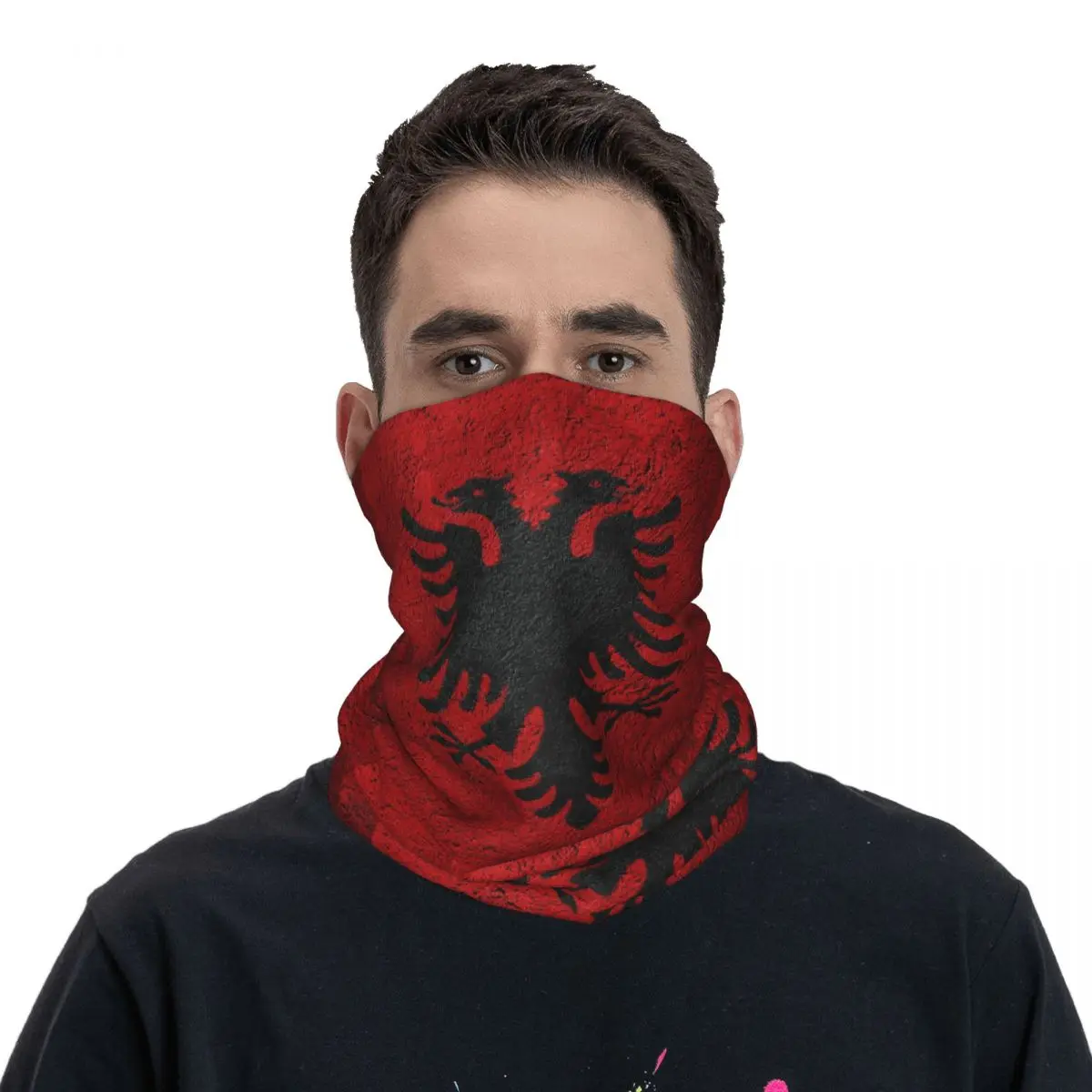 Albania Flag Bandana Neck Gaiter Printed Face Scarf Multifunction Headband Cycling For Men Women Adult Washable