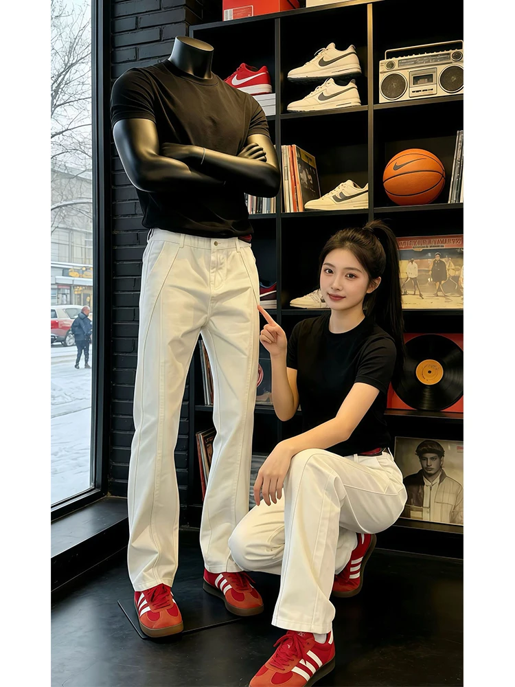 

Cleanfit American Sle Slant Cut Slim Fit Straight Leg Jeans for Men Spring Faionable Wear Resistant Trousers