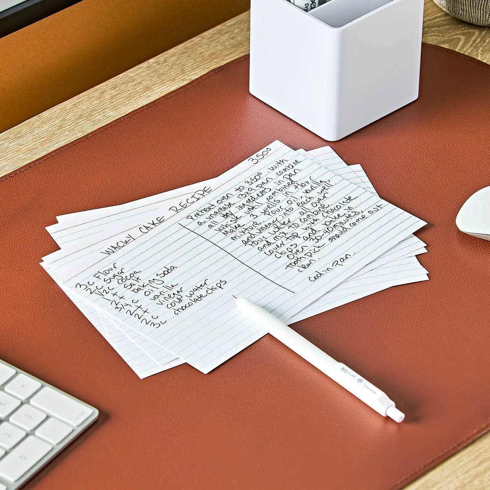 100枚入り罫線入りインデックスカード 5x8インチ 完璧なフラッシュカード メモ取り レシピ 落書き 教室用品 厚手