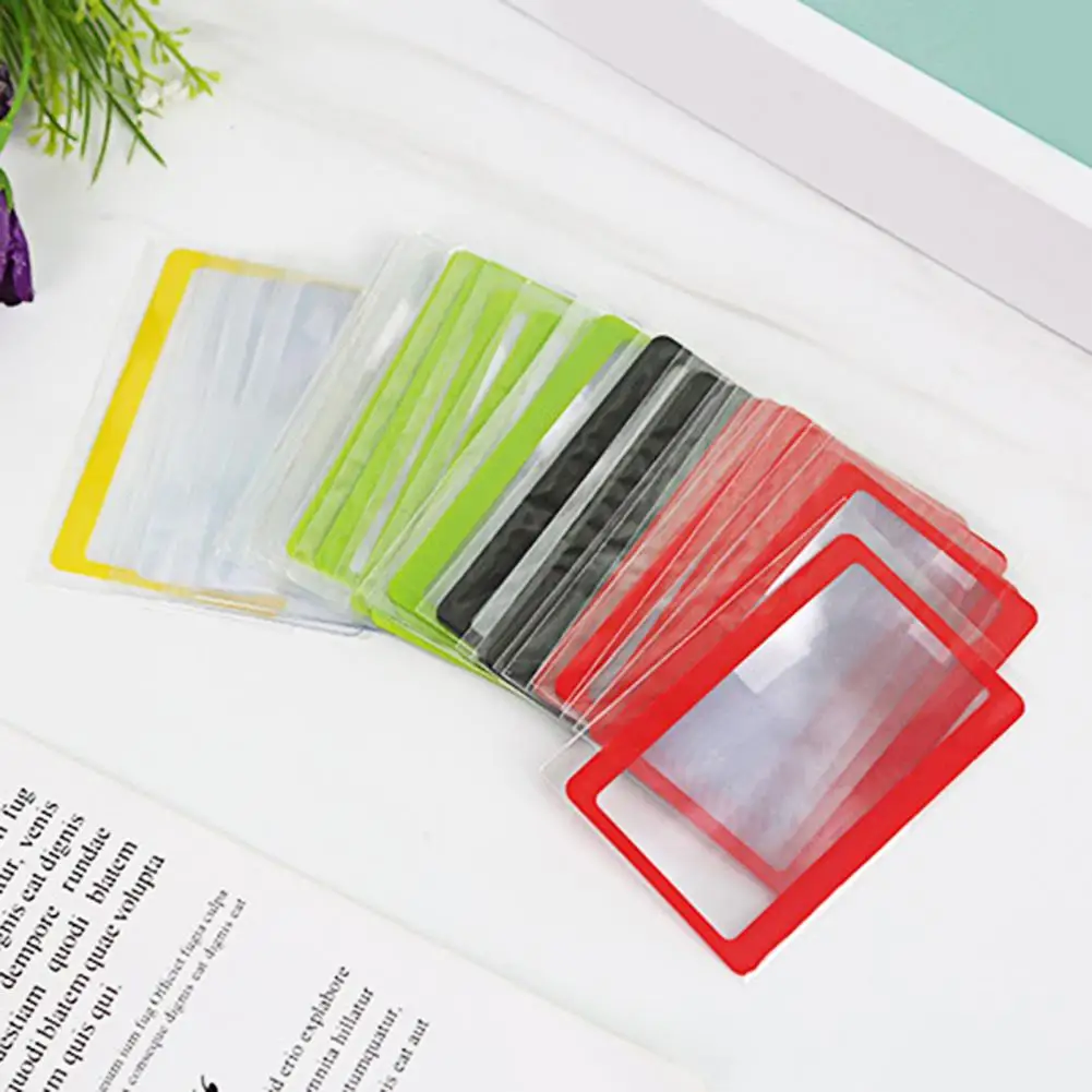 Pocket-sized Magnifying Glass 3x Pvc Fresnel Lens Magnifier Pocket Credit Card Size Lightweight Square Lens Shape for Reading
