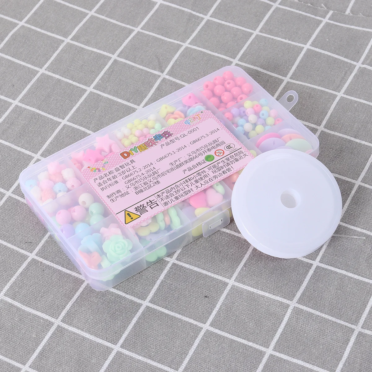 ชุดทำสร้อยข้อมือและสร้อยคอจากลูกปัดอะคริลิค 330 ชิ้น ลายตาราง 13 สี ชุดงานฝีมือเพื่อการศึกษาสำหรับเด็ก ของเล่นเสริมจินตนาการ