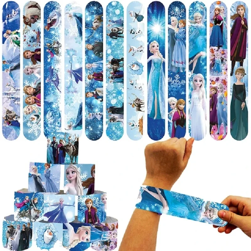 Frozen Elsa Princess Dekoracje urodzinowe Anna Kids Zastawa stołowa Naklejki Pierścionki Bransoletki wielokrotnego użytku Słomki Stempel Materiały