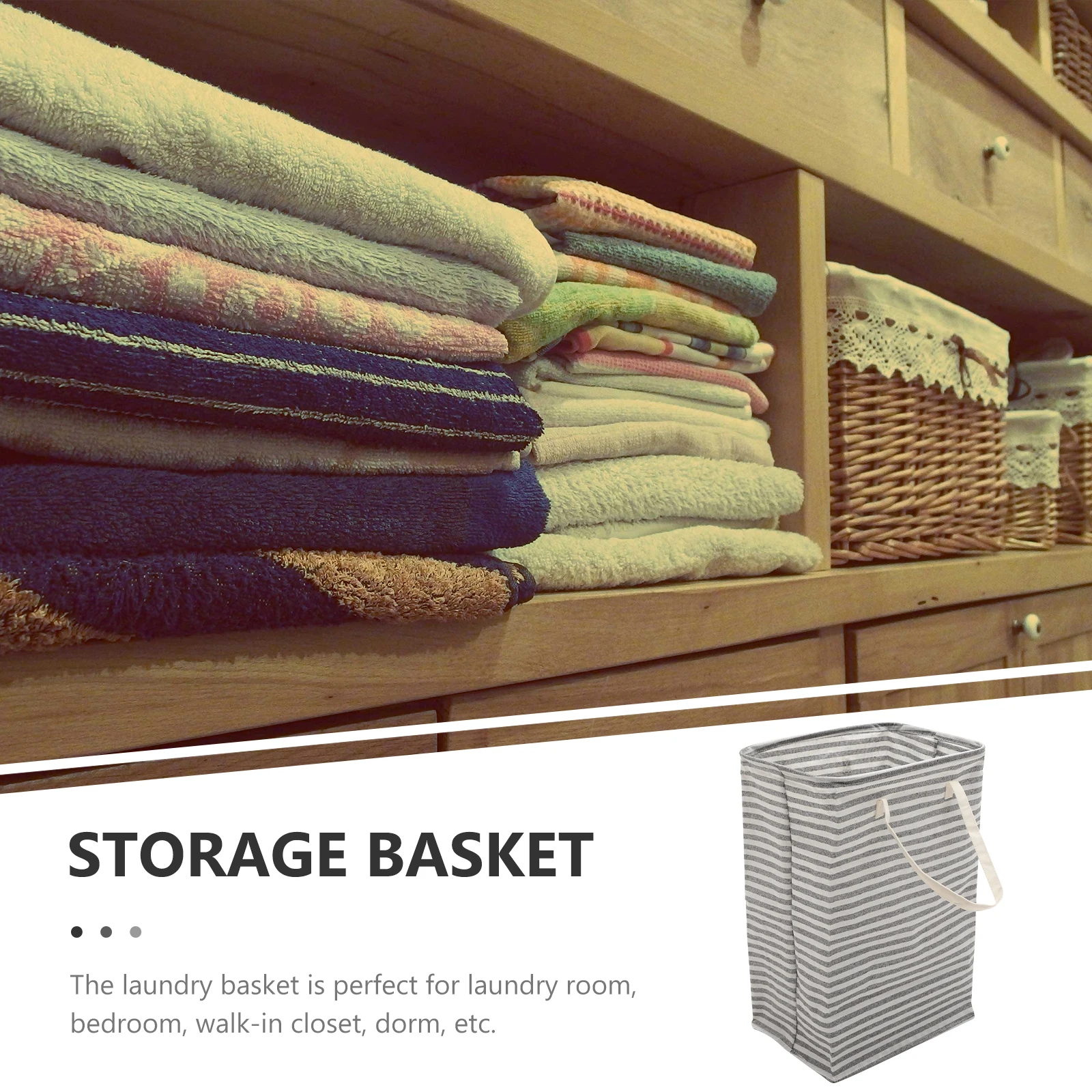 

Slim Collapsible Basket Large Wear Resistant Laundry Holder Capacity Wear resistant Storage Foldable Hamper Portable Clothes Bag