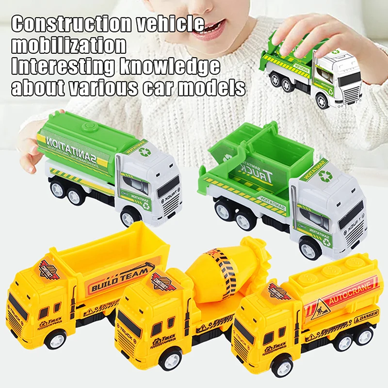 Kids Toys Car Inertia Sanitation Truck Models Pull Back Engineering Vehicle Fire Engine Boys Toys For Children Gift-TOY