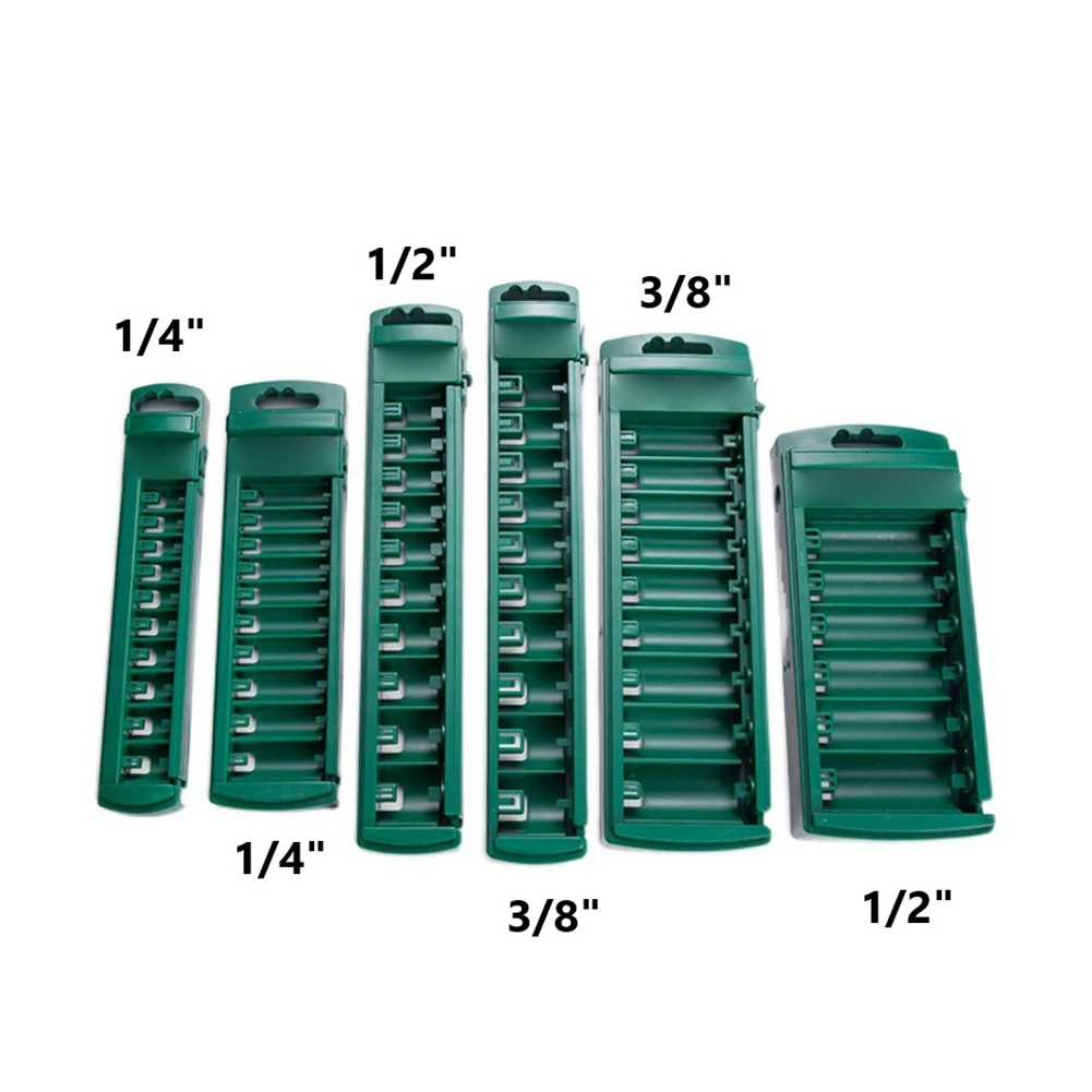 1/4 1/2 3/8 Inch Drive ABS Socket Organizer Box Short Long Socket Clip Rail Holder For Electricians Socket Wrench Storage Box