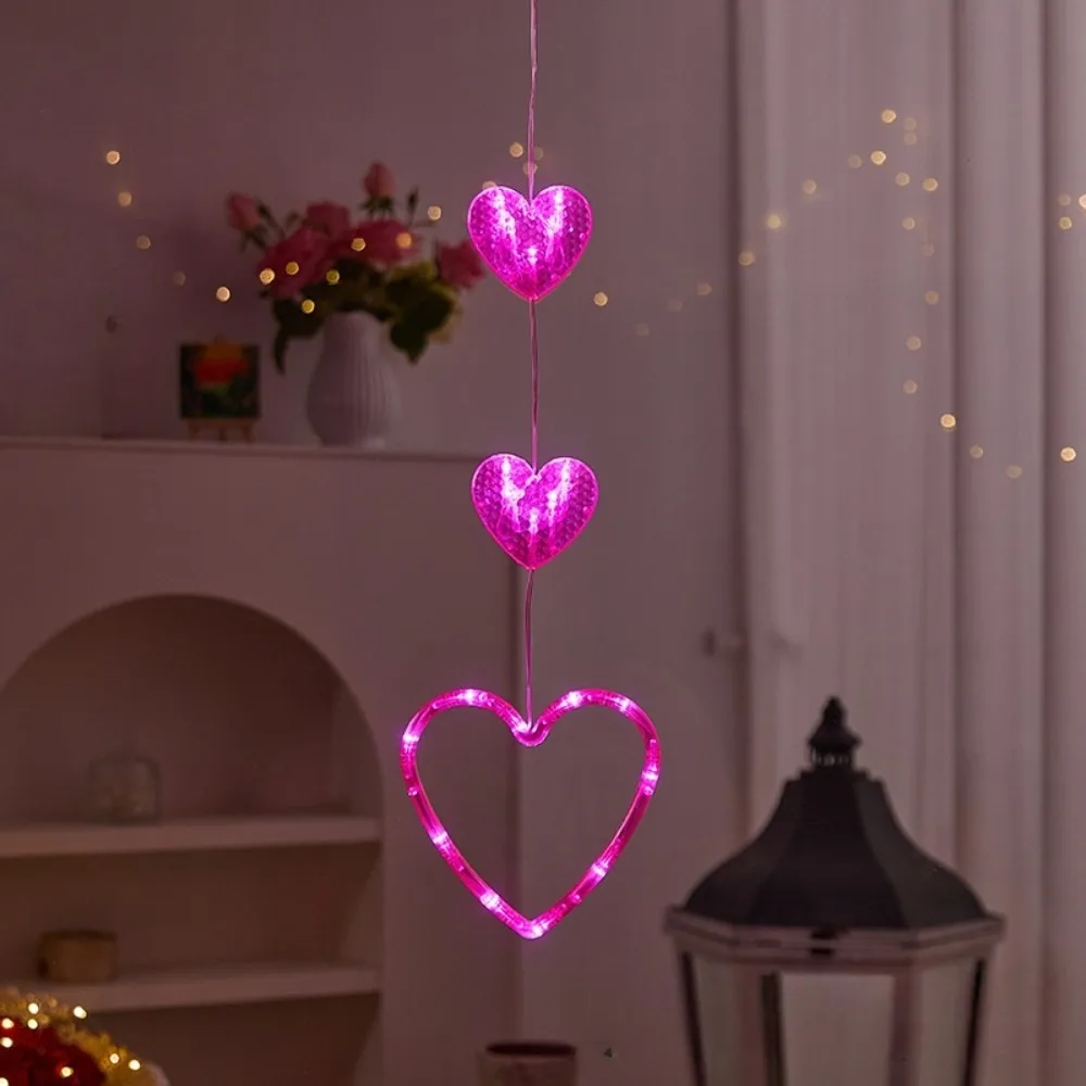 

Creative Heart Curtain Fairy Light Beautiful Waterproof Valentine Day LED String Lights Romantic Red