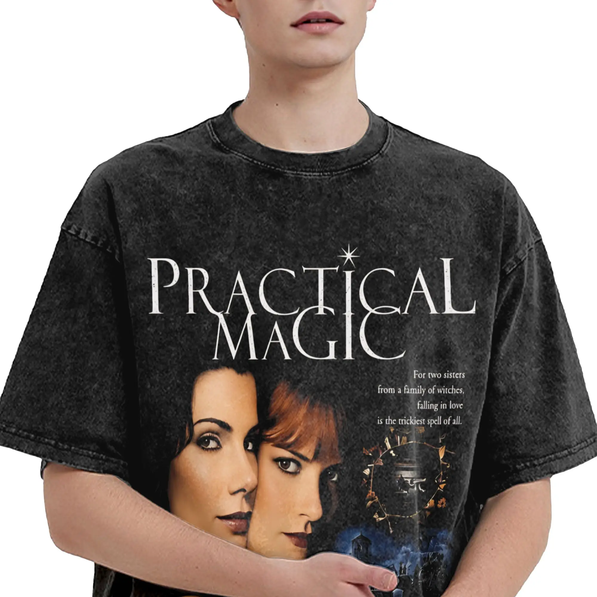 Practical Magic Movie  Outfit Washed T Shirt Men Women Streetwear Hip Hop T-Shirts Summer  Tee Shirt Short Sleeve