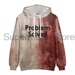 I'm Fine Bloody Hoodie Problem Solved Halloween Merch Long Sleeve Streetwear Women Men Hooded Sweatshirt 3D Clothes