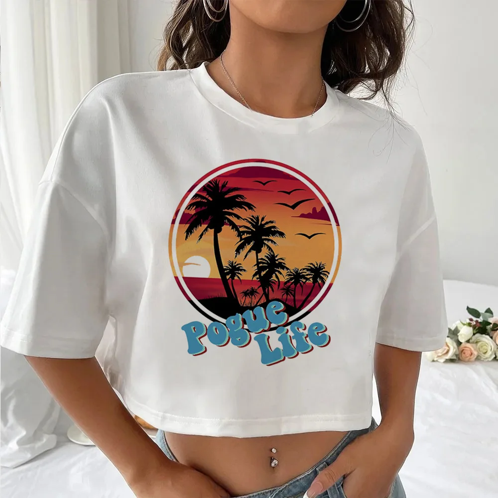 Jj Outer Banks top tees women graphic Graphic Breathable 2000s Classic shirt Pop Culture Pastel Retro korean clothes hip hop