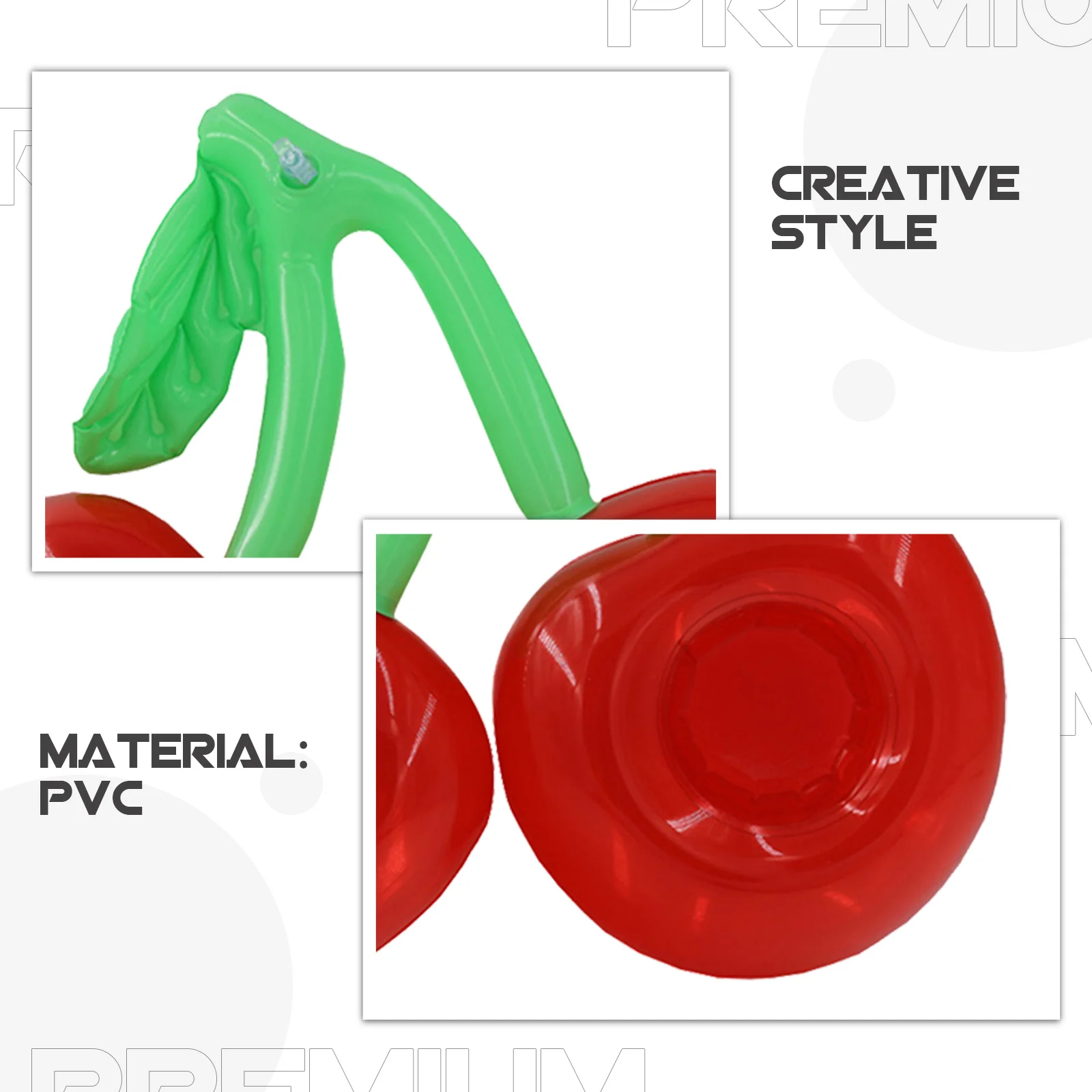 Portavasos flotante duradero de Pvc Premium de doble boca de cereza inflable para piscina, fiesta en la playa, uso en agua al aire libre, 2 uds.