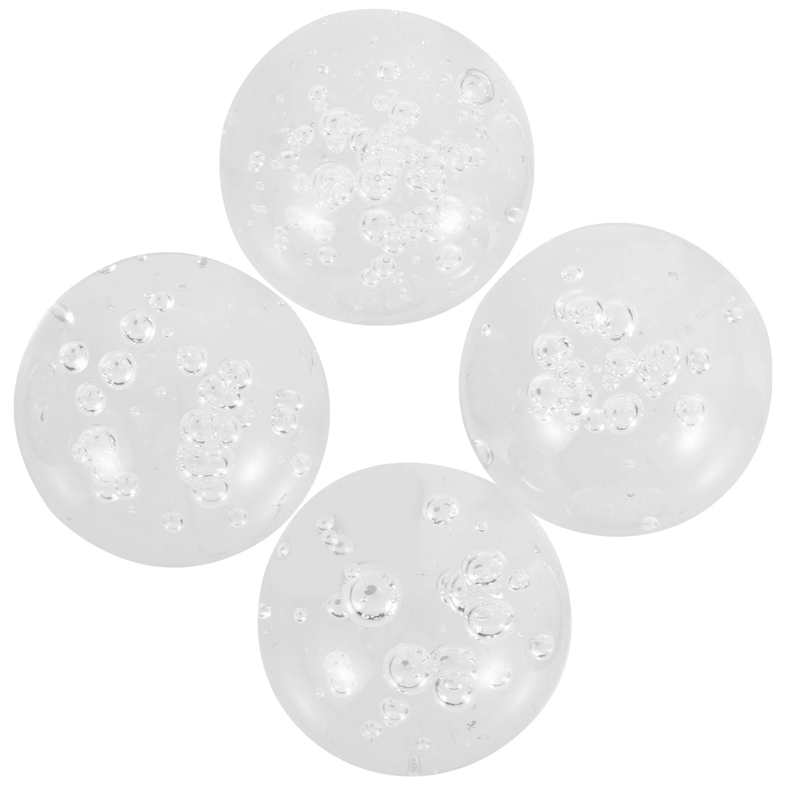 

4Pcs Crystal Bubble Ball Set Clear Glass Sphere Indoor Decorative Tabletop Ornament Desktop Crystal Ball Art Indoor Sphere Craft