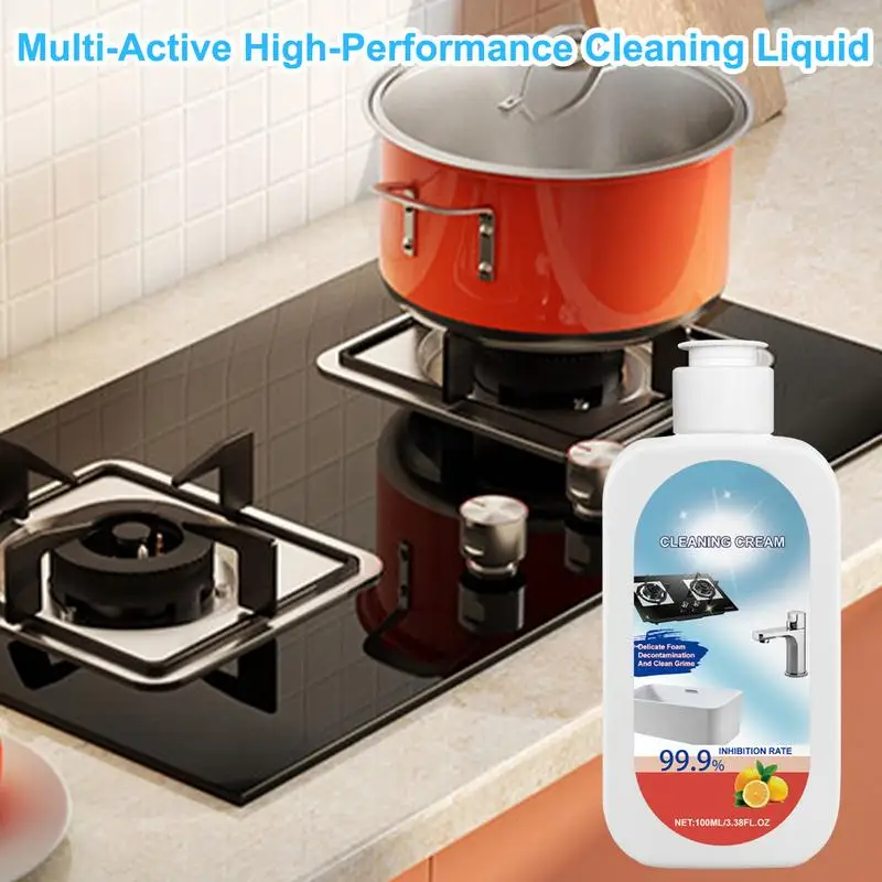 Kitchen Cleaner Liquid Multi-active 100ml Kitchen Grease Cleaner Powerful & Effective Kitchen Cleaning Supplies Stove Cleaner