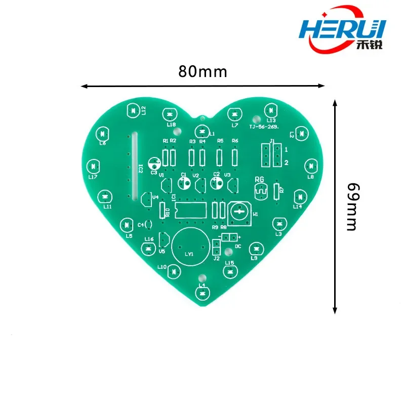 Light control music heart light kit 18pcs LED color light control Teaching practical training welding diy make spare parts