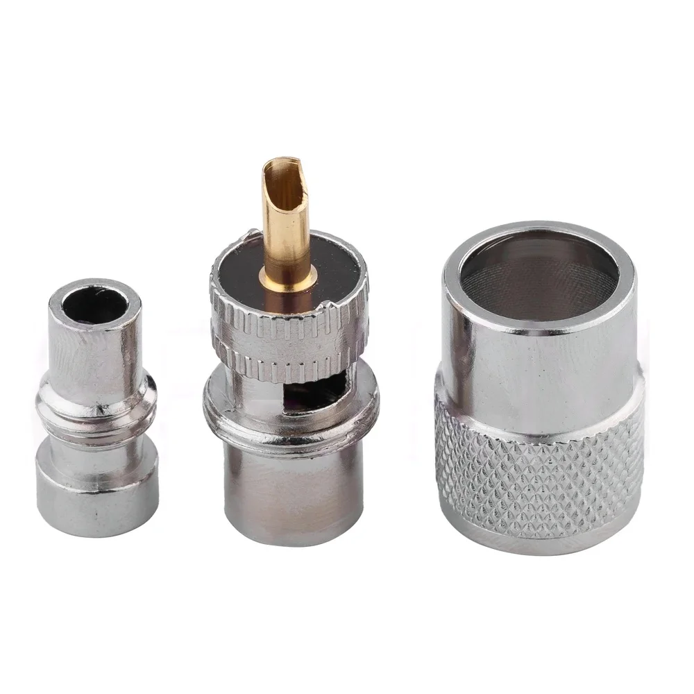 1Pc Screwed Coupling Connector RF UHF Coaxial Male PL259 Plug Crimp RG8U RG58-3 LMR195