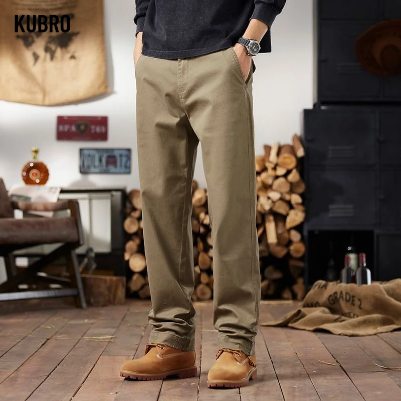 

Осенне-зимние свободные легкие деловые мужские повседневные брюки с прямыми штанинами, длинные мужские брюки из высококачественного хлопка в американском стиле ретро