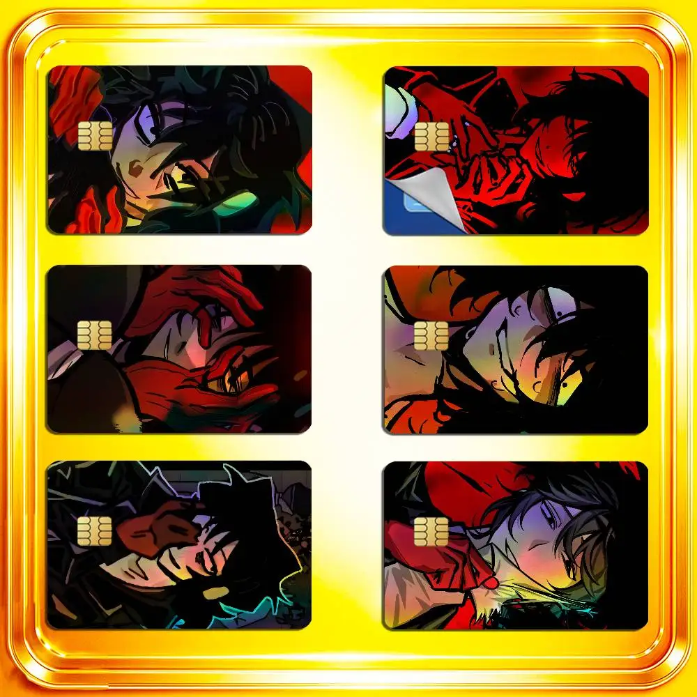 For Go Bok Su Married In Red Credit Bank Sticker ID Access Card Cover Skin Rainbow Color Laser Stickers Film
