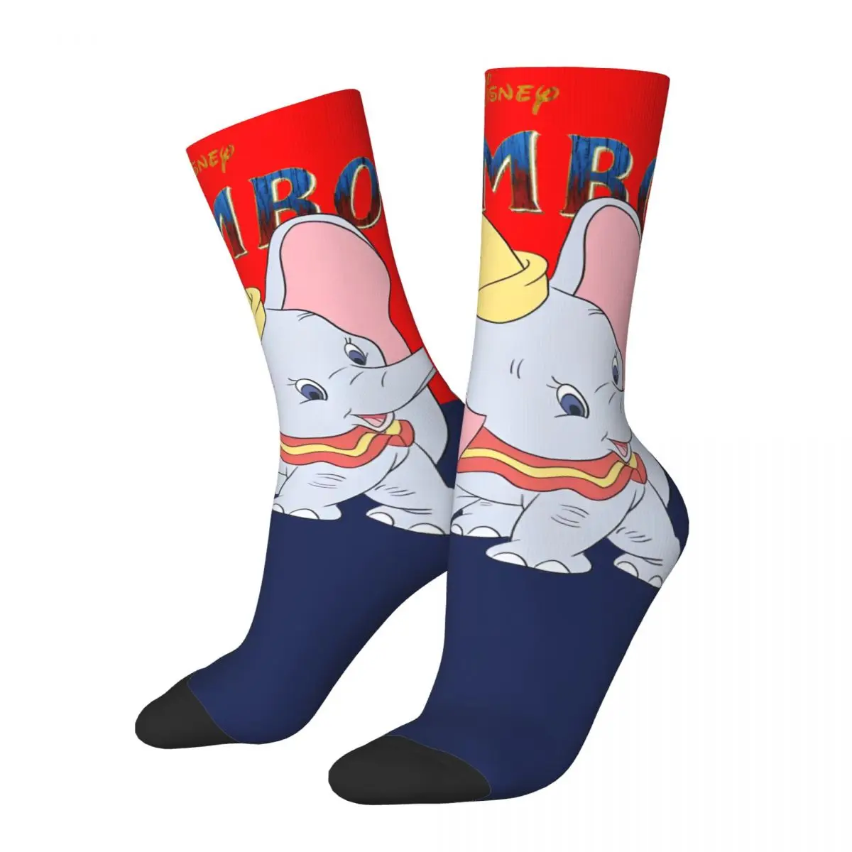 Cute Elephant Men's Socks Retro Harajuku Disney Dumbo Film Street Style Novelty Seamless Crew Sock