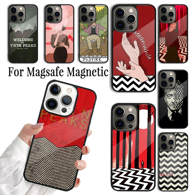 Coque Phone Case For iPhone 16 15 14 13 12 Mini 11 Pro Max Plus Magsafe Magnetic Wireless Charging Cover TV Series Twin Peaks