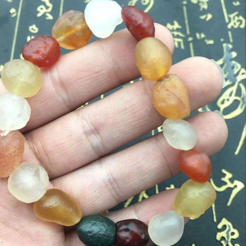 Jade Rough Rare Manufacturer Zhi Pin Alashan Gobi Stone Sugar Heart Agate Bracelet Crafts