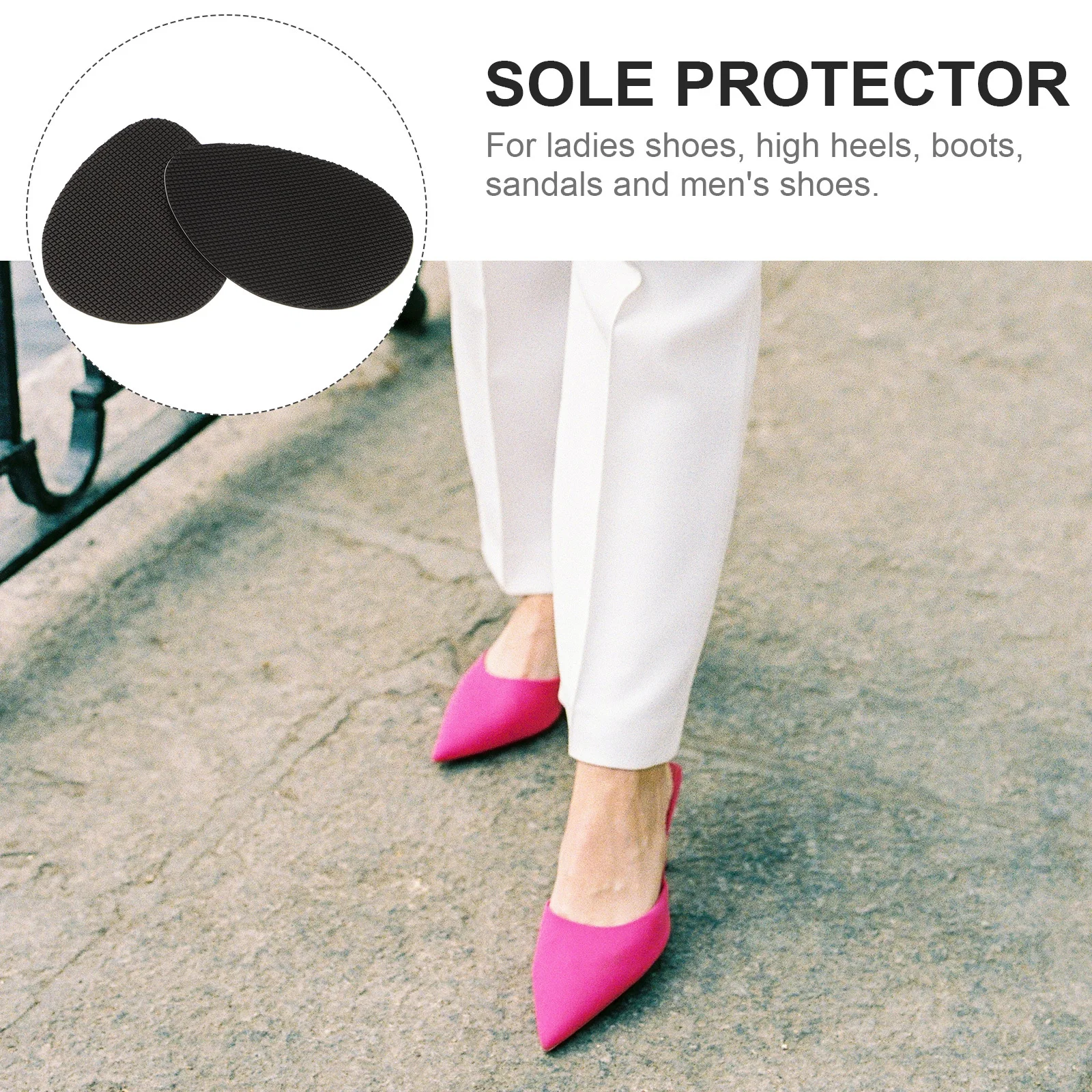 

6Pairs Anti-Slip Shoe Sole Protectors Self-Adhesive Non-Slip Grips for High Heels Boots Sandals Extra Grip Pads for Slippery