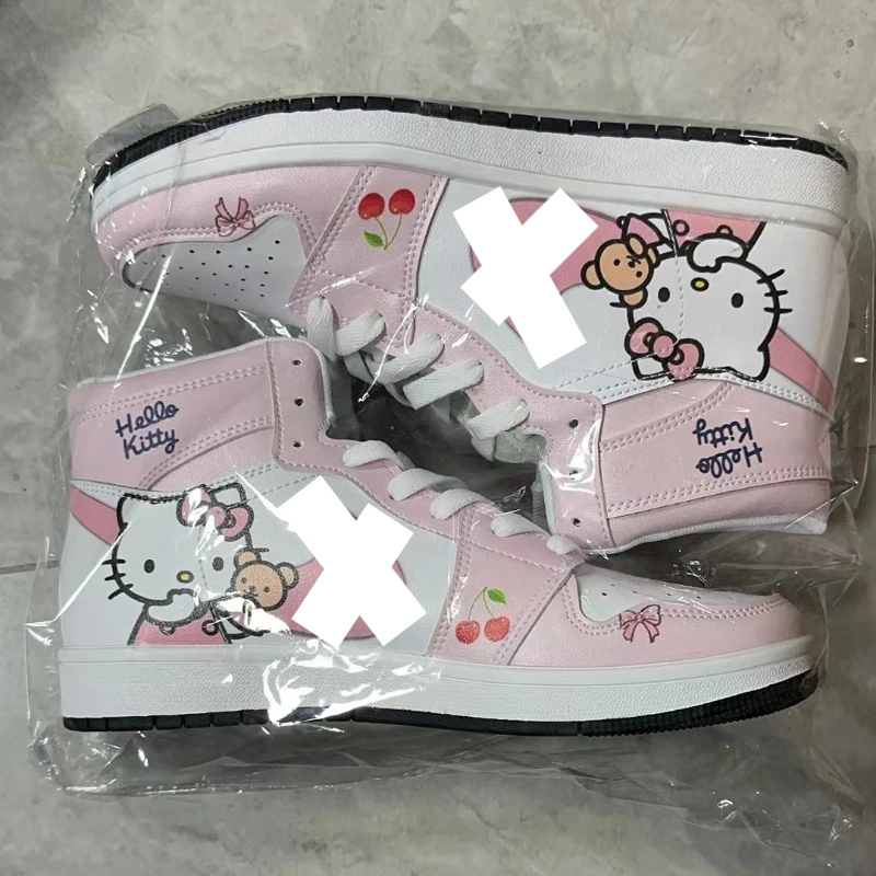 Kawaii Hello Kitty Sneakers Y2K Kawaii Anime Figure Cosplay uomo donna scarpe sportive ragazzi ragazze High Top Cute Lolita scarpe Casual