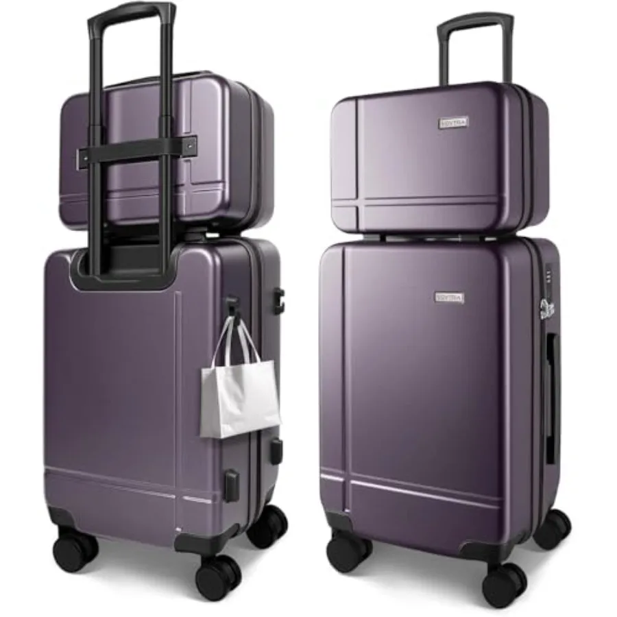 2 Pcs Luggage Set, Carry on and Checked Suitcase with TSA Lock, Durable Hardshell and Silent 360 Wheels for Business Travel, Ai